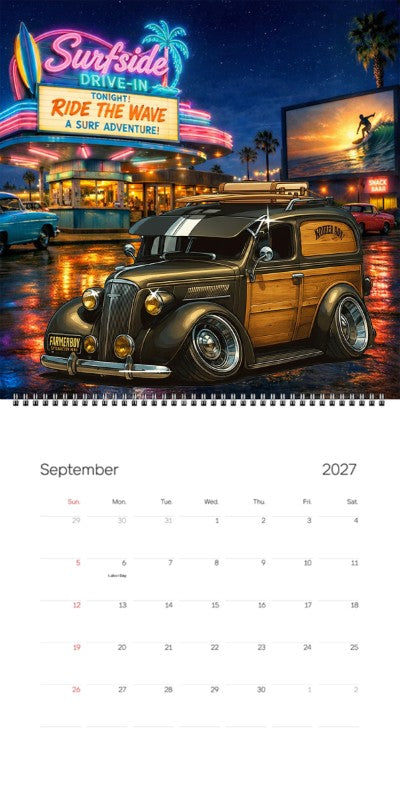 2027 Woodie Neon Calendar 5VBP544-CA