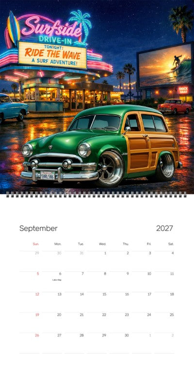 2027 Woodie Neon Calendar 5VRL586-CA
