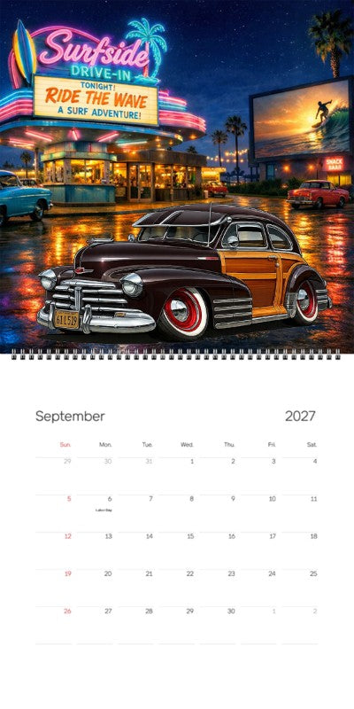 2027 Woodie Neon Calendar 61L519-CA