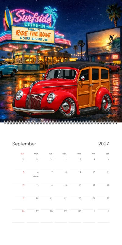 2027 Woodie Neon Calendar 6CCT016-CA