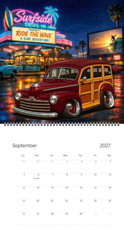 2027 Woodie Neon Calendar 6H6351-CA