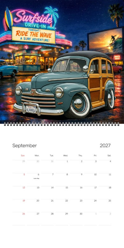 2027 Woodie Neon Calendar 6LXV814-CA
