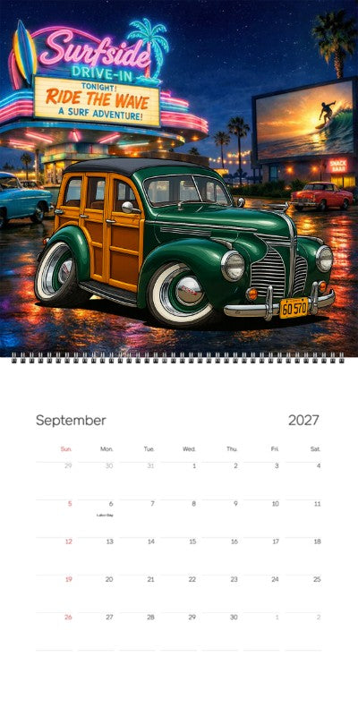 2027 Woodie Neon Calendar 6Q570-CA