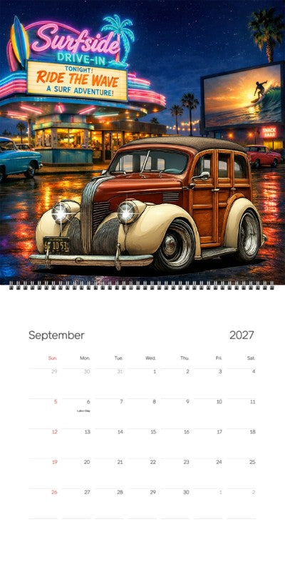 2027 Woodie Neon Calendar 6Y1053-CA