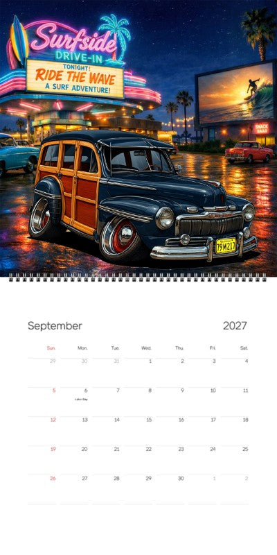 2027 Woodie Neon Calendar 79M217-CA