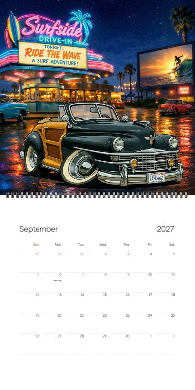 2027 Woodie Neon Calendar 7AMU462-CA