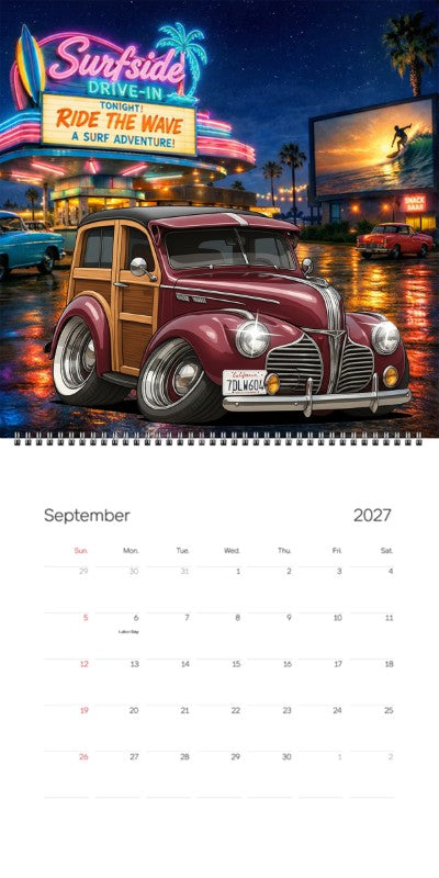 2027 Woodie Neon Calendar 7DLW604-CA