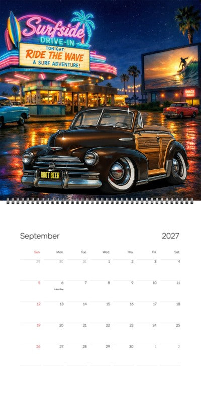 2027 Woodie Neon Calendar 7ELA466-CA