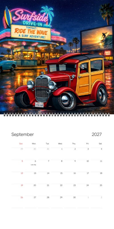 2027 Woodie Neon Calendar 7FUJ160-CA