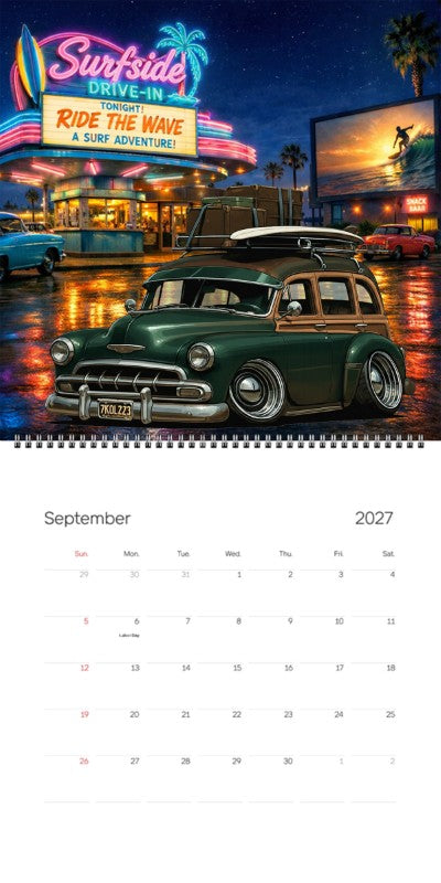 2027 Woodie Neon Calendar 7KOL223-CA
