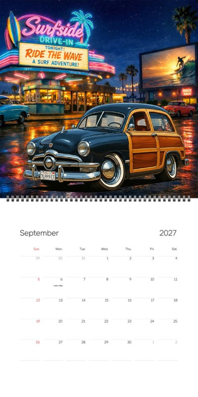 2027 Woodie Neon Calendar 7LPP977-CA