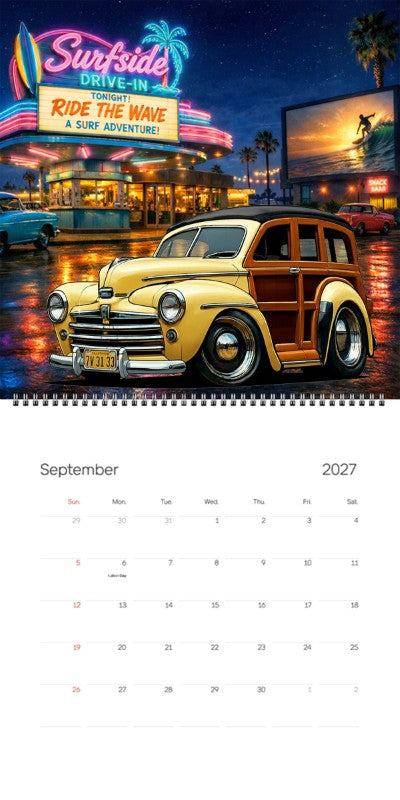 2027 Woodie Neon Calendar 7V3133-CA