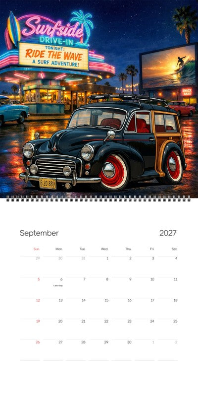 2027 Woodie Neon Calendar 7VFH252-CA