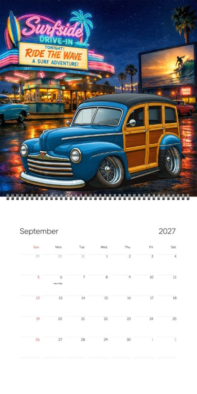 2027 Woodie Neon Calendar 888PKU-CA