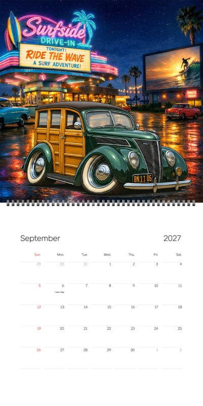 2027 Woodie Neon Calendar 8N1105-CA
