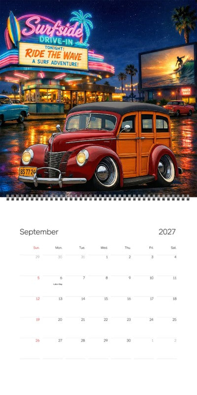 2027 Woodie Neon Calendar 8S7724-CA