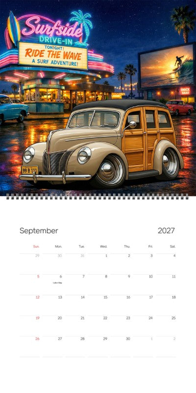 2027 Woodie Neon Calendar 99B111-CA