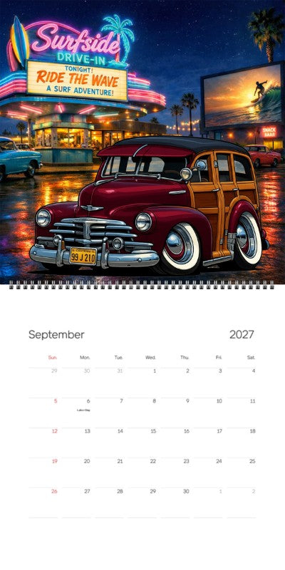 2027 Woodie Neon Calendar 99J210-CA