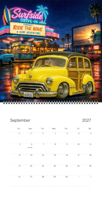 2027 Woodie Neon Calendar 9ASK001-CA