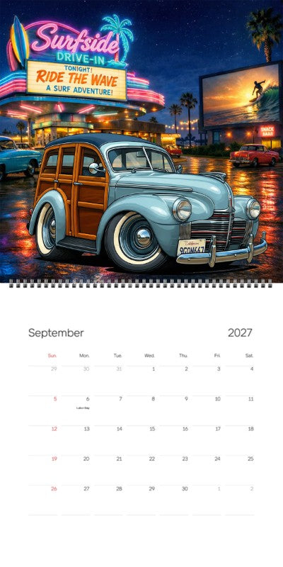 2027 Woodie Neon Calendar 9GQN667-CA