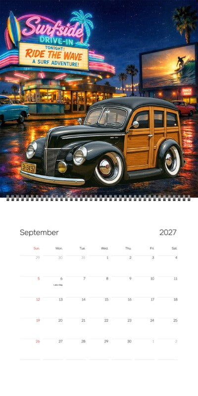 2027 Woodie Neon Calendar 9H3497-CA