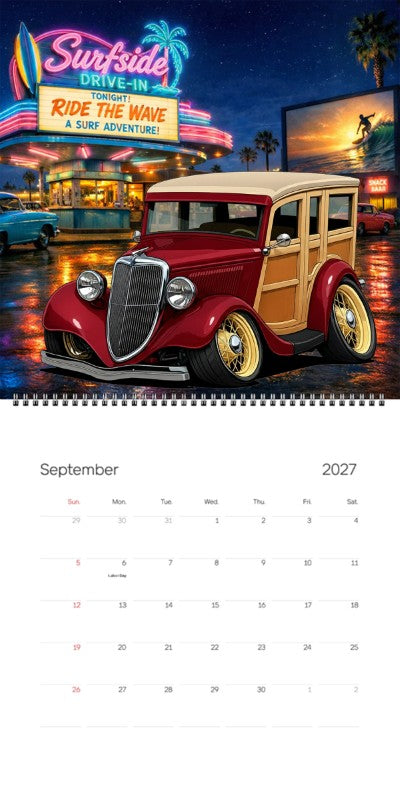 2027 Woodie Neon Calendar 9K791-CA
