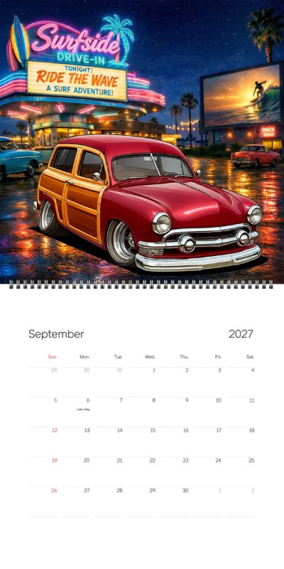 2027 Woodie Neon Calendar 9KBA527-CA