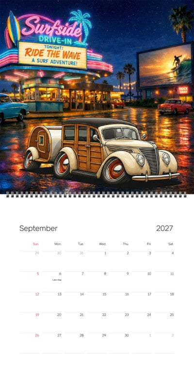 2027 Woodie Neon Calendar 9TZA474-CA