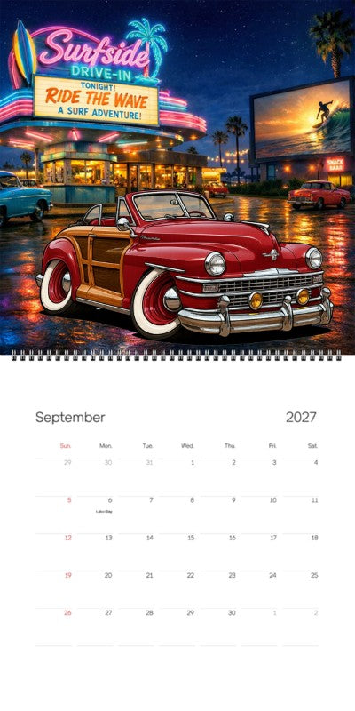 2027 Woodie Neon Calendar 9UDY597-CA