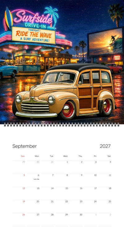 2027 Woodie Neon Calendar AKA6146-AZ