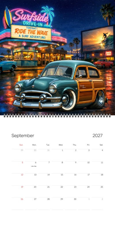 2027 Woodie Neon Calendar BHE7363-AZ