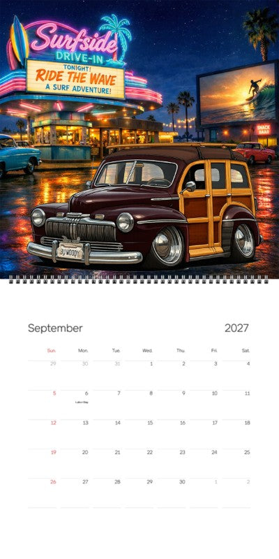 2027 Woodie Neon Calendar BUWOODY-CA