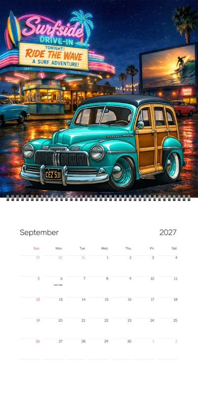 2027 Woodie Neon Calendar CEZ531-CA