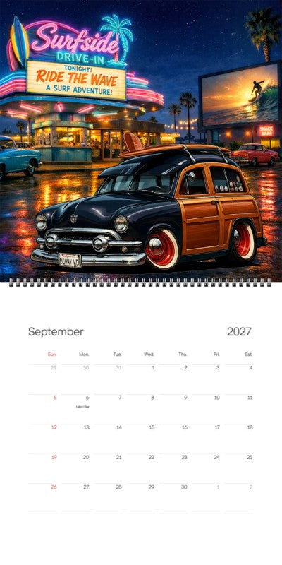 2027 Woodie Neon Calendar DOHNYWD-CA