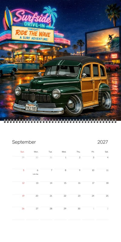 2027 Woodie Neon Calendar FMLYTRE-CA