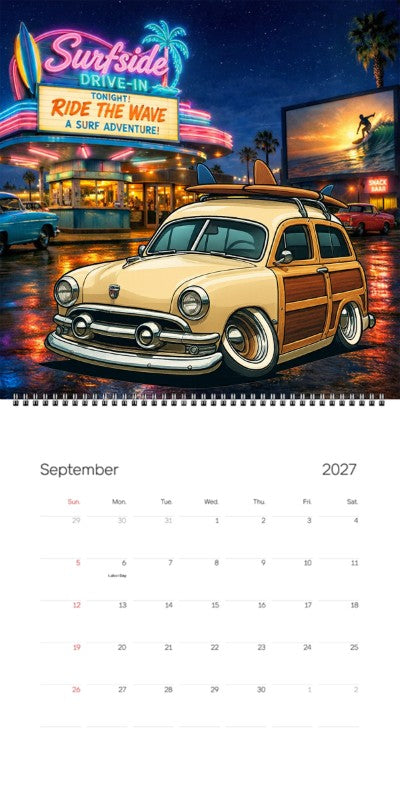 2027 Woodie Neon Calendar FWOOD51-CA
