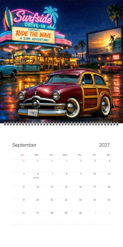 2027 Woodie Neon Calendar FYRWOD-CA