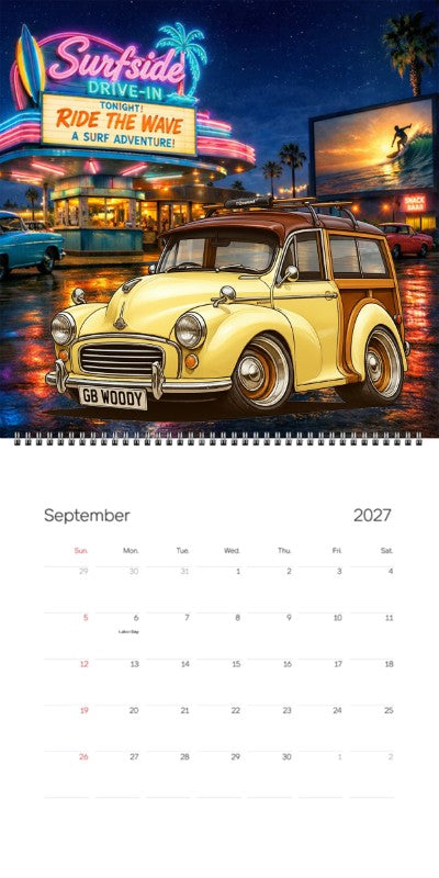 2027 Woodie Neon Calendar GBWOODY-UK