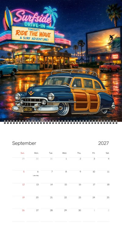 2027 Woodie Neon Calendar GWB038-CA