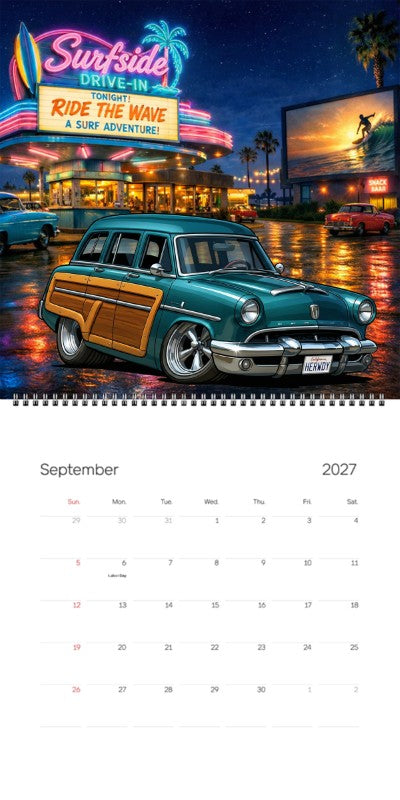 2027 Woodie Neon Calendar HERWDY-CA