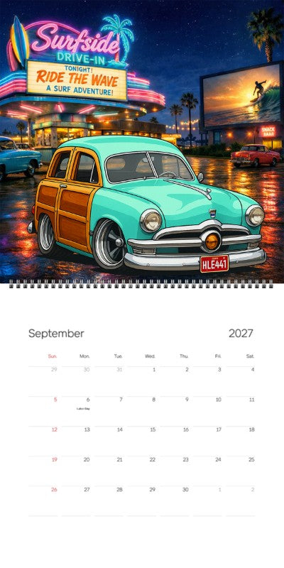 2027 Woodie Neon Calendar HLE441-CU
