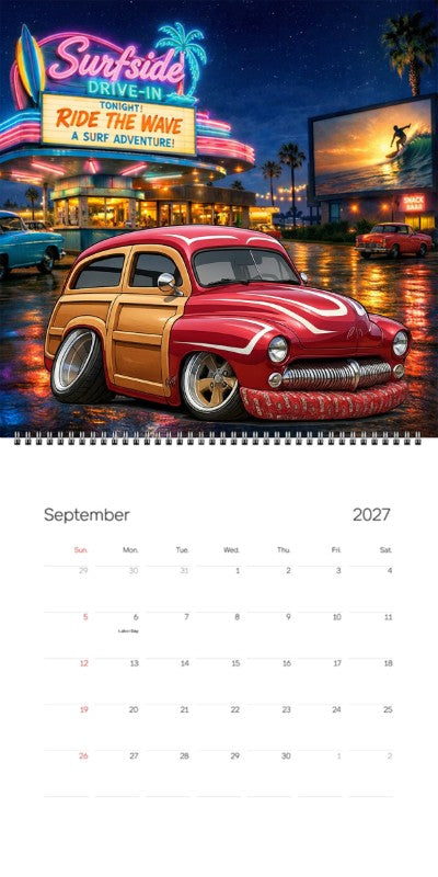 2027 Woodie Neon Calendar HTRDWDY-CA
