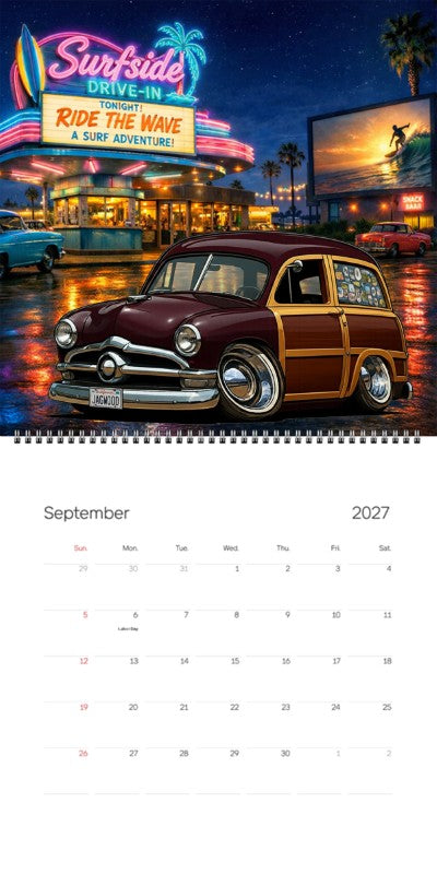2027 Woodie Neon Calendar JAGWOOD-CA