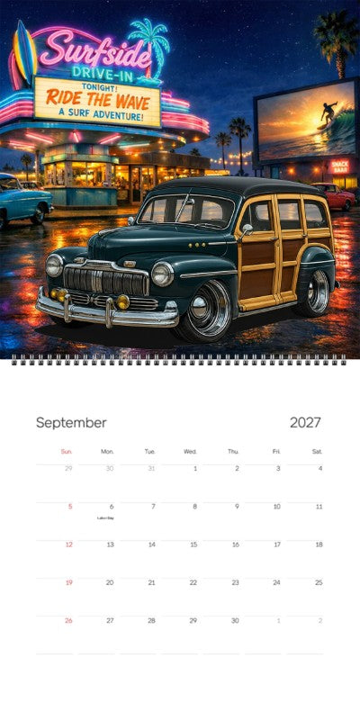 2027 Woodie Neon Calendar KLWOODY-CA