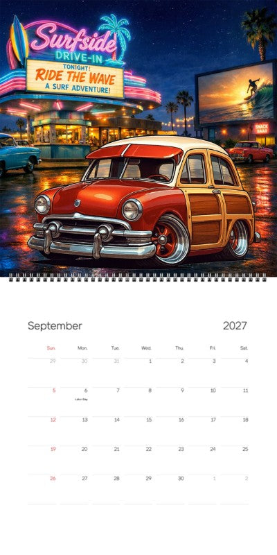 2027 Woodie Neon Calendar NDLSSMR-CA