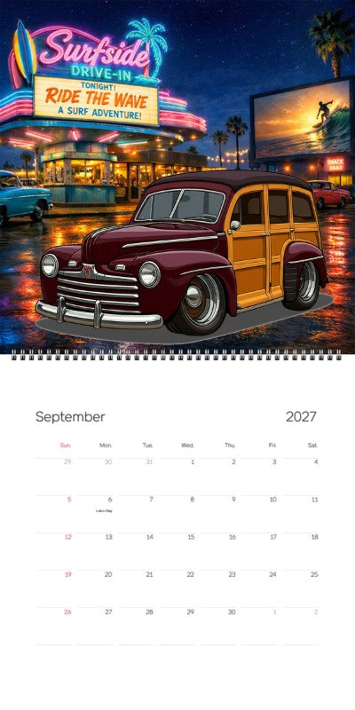2027 Woodie Neon Calendar OLD46-CA
