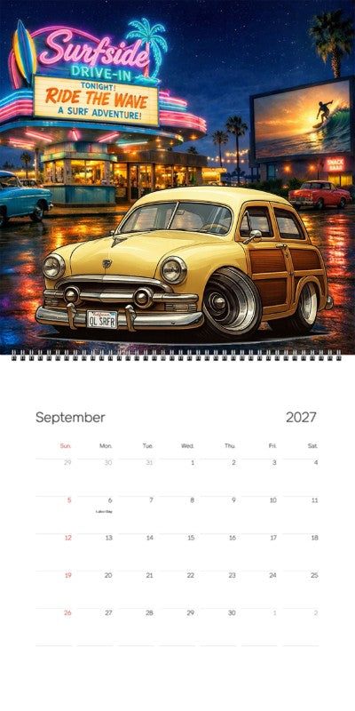 2027 Woodie Neon Calendar OLSRFR-CA