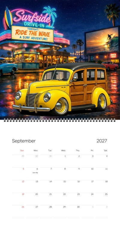 2027 Woodie Neon Calendar POPSWDE-CA