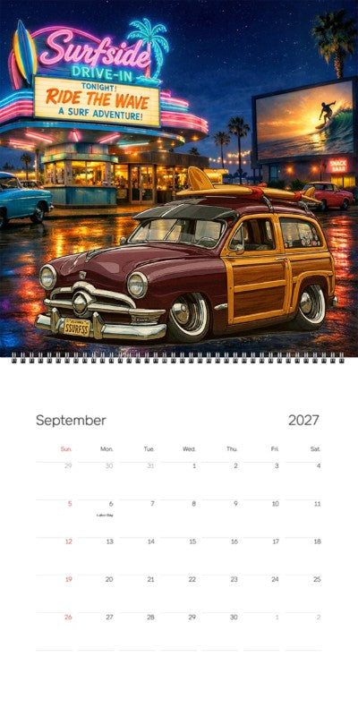 2027 Woodie Neon Calendar SSURFSS-CA