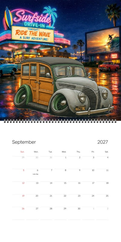 2027 Woodie Neon Calendar WAS27MI-CA